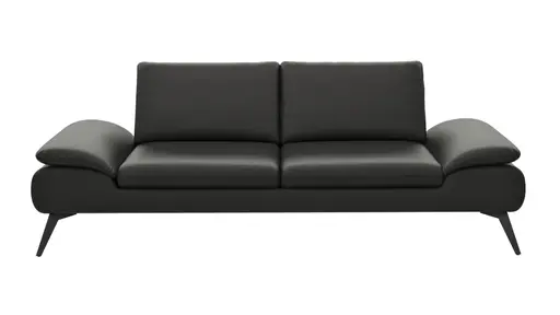 Sofa Collina - 3-Sitzer, Leder, Schwarz