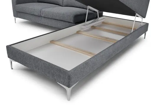 Ecksofa CALM 2.0 - 2,5-Sitzer mit Ecke rechts, Schlaffunktion mit Bettkasten, Stoff, Anthrazit