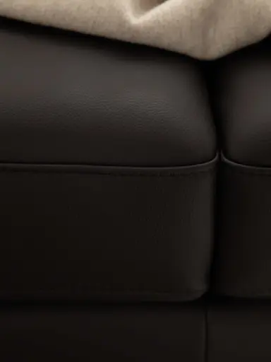 Ecksofa Enna - 3-Sitzer mit Ecke rechts, Leder Mocca