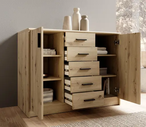 Kommode - B ca. 109 cm, Artisan Eiche Nachbildung