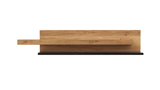 TV-Hängeelement Blackpool - Eiche massiv, Metall schwarz