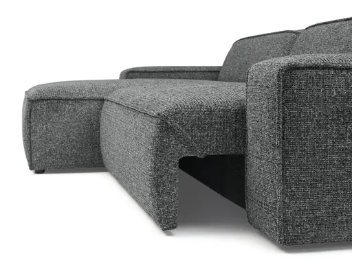 Ecksofa - Longchair links mit 2-Sitzer, Sitzvorzug motorisch, Stoff, Anthrazit