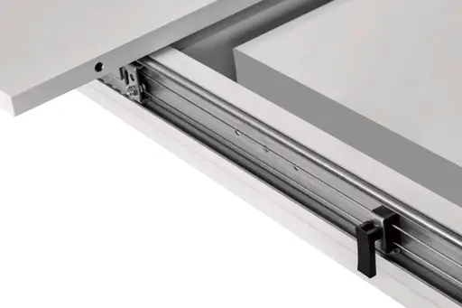 Esstisch - ausziehbar, LB ca. 140x90 cm, Weiß, Schwarz