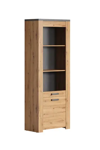 Vitrine - Eiche Dekor, Graphit