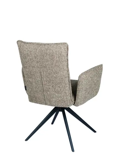 Armlehnstuhl MARCIA - drehbar, Stoff, Braun