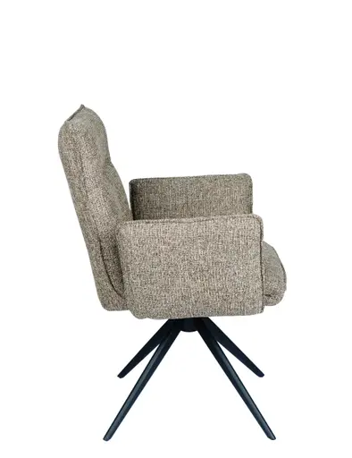 Armlehnstuhl MARCIA - drehbar, Stoff, Braun