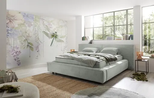 Polstergestell- Liegefläche ca. 180x200 cm, Stoff, Salbei