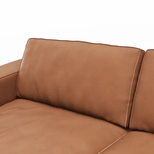 Sofa Aprino 1 - 3,5-Sitzer XXL, Dickleder, Cognac, Armlehne Block breit