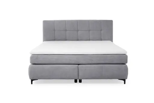 Boxspringbett- Ligefläche ca. 180x200 cm, Stoff, Hellgrau