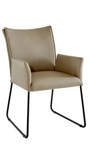 Armlehnstuhl Florea - Leder, Kitt