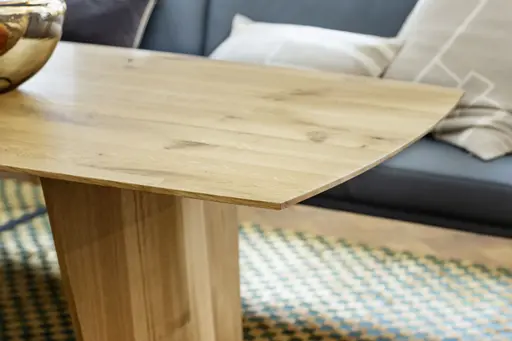 Esstisch 3100 - LB ca. 220x100 cm, Asteiche Bianco massiv, Holzwange