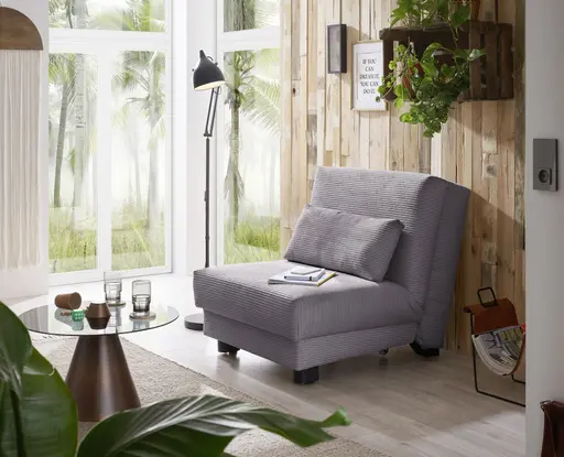  Faltsessel Easy Optik A - ohne Armlehnen inkl. Schlaffunktion, Cord, Dunkelgrau