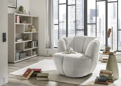 Drehsessel - Größe. L, Stoff, Creme