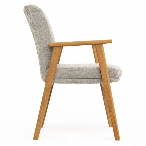 Armlehnstuhl Flore 2 - Stoff, Creme