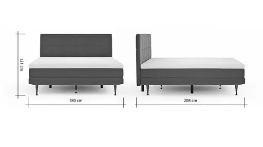 Boxspringbett Valencia - Liegefläche ca. 180x200 cm, Stoff, Dunkelgrün