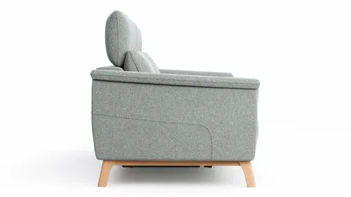 Sofa Nevin - 3-Sitzer, inkl. Relaxfunktion und Kopfteilverstellung (motorisch), Stoff, Silbergrau 