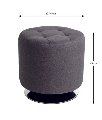 Hocker - drehbar, Stoff, Anthrazit