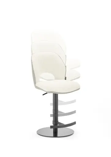 Barhocker MAILE - drehbar, höhenverstellbar, Stoff, Creme