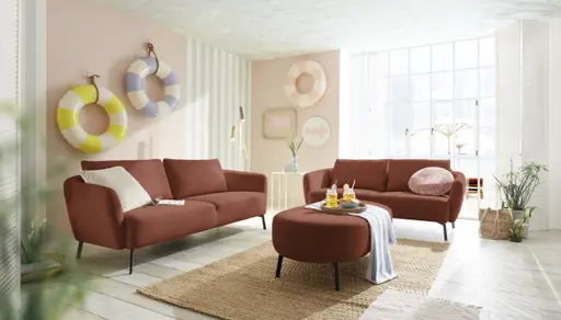 Hocker CARLLOTA - LB. ca. 125x73 cm, Stoff, Rost