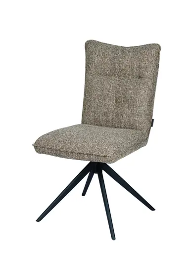 Stuhl MARCIA - drehbar, Stoff, Braun