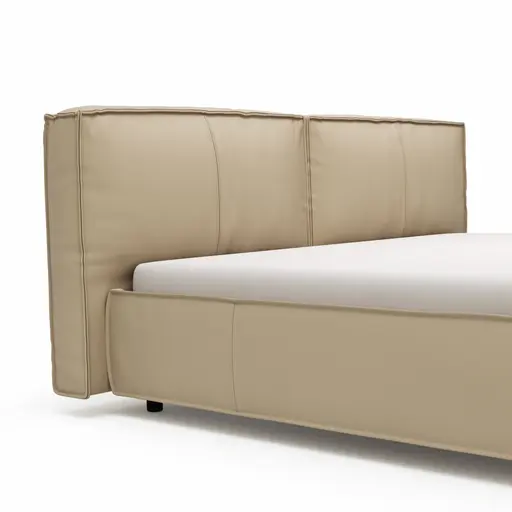 Bett Alvito - Liegefläche ca. 180x200 cm, Leder, Cappuccino