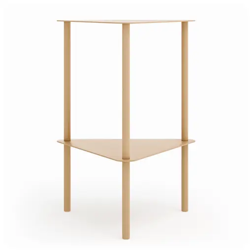 Beistelltisch Dagny - BHT ca. 40x55x40 cm, Dreieckig, Metall, Beige