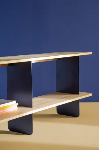 Regal Olai - Asteiche massiv, Wangen, Schwarz