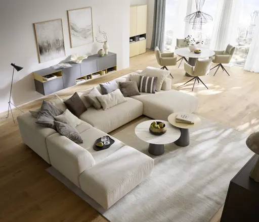 Sideboard 3900 - BHT ca. 260x55x45 cm, Lack, Steingrau