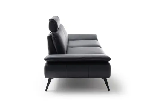 Sofa Collina - 2,5-Sitzer, Leder, Schwarz