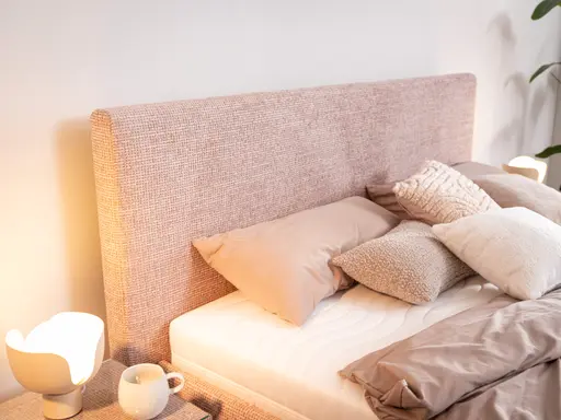 Polsterbett EM Malo - Liegefläche ca. 180x200 cm, Stoff, rosa