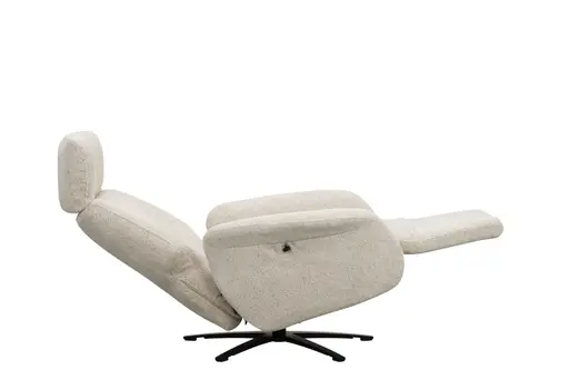 Sessel Liam - Relaxfunktion, Stoff, Ecru