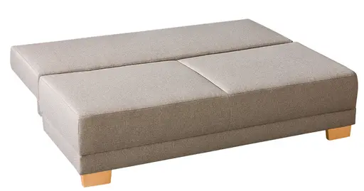Querschläfer - Schlaffunktion mit Bettkasten, Stoff, Taupe