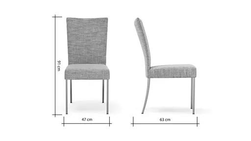 Stuhl Penthouse - Stoff, Silbergrau, 4 Fuß, Edelstahl