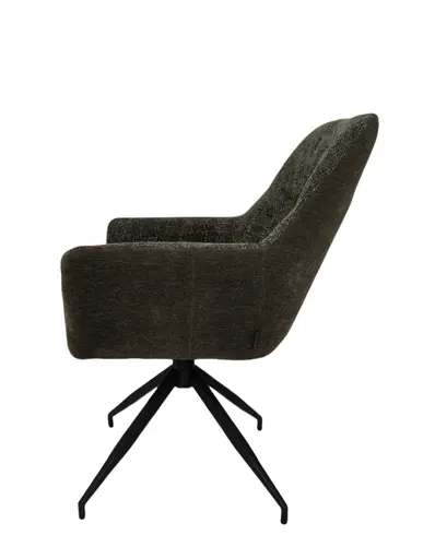 Armlehnstuhl MARYBEL - drehbar, Stoff, Grün