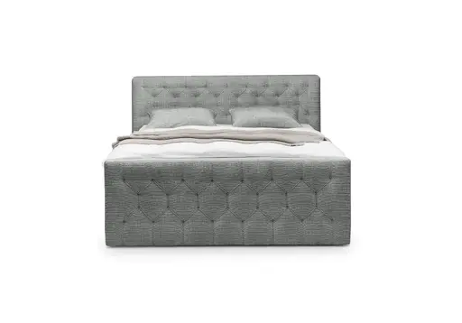 Boxspringbett- Liegefläche ca. 180x200 cm, Stoff, Grau