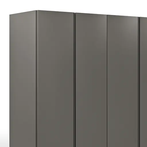 Drehtürenschrank Loretto - B ca. 280 cm, Melamin matt, Anthrazit