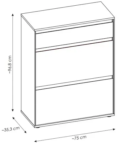 Schuhschrank - B ca. 75 cm, Kaschmir