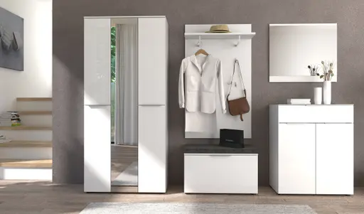 Garderobenpaneel - B ca. 80 cm, Weiß