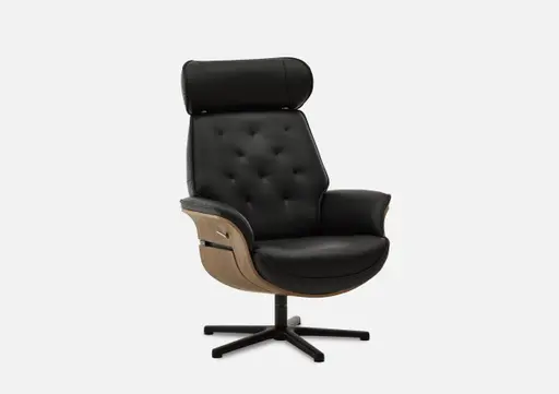 Relaxsessel - Leder, Schwarz