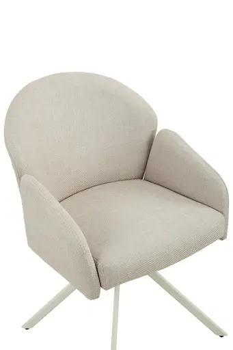 Armlehnstuhl - drehbar, Stoff, Beige-Creme