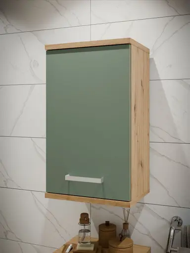 Hängeschrank- B ca. 40 cm, Eiche Dekor, Graugrün