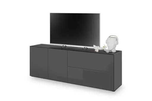Lowboard - B ca. 181 cm, Anthrazit, Keramikoptik