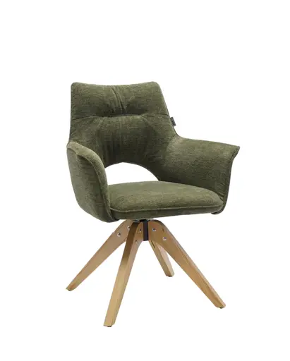 Armlehnstuhl MARYLA - drehbar, Stoff, Grün