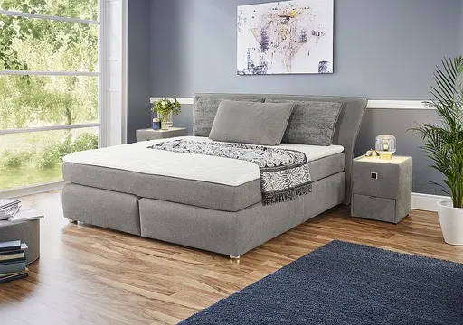 Nachtisch- inkl. LED-Beleuchtung, Stoff, Grau