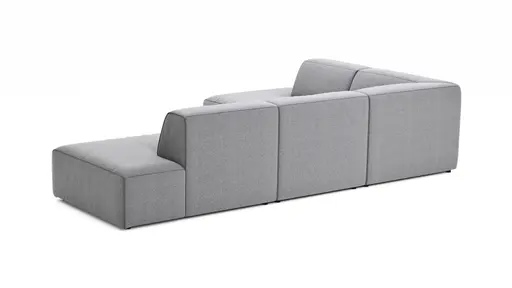 Ecksofa Elementos - Ecke links mit 1-Sitzer und Abschlusselement, Stoff, Grau
