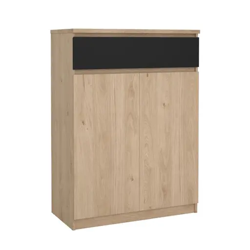 Schuhschrank - B ca. 81 cm, Jackson Hickory Nachbildung, Schwarz