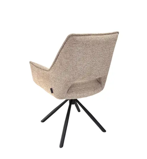 Armlehnstuhl MARESA - drehbar, Stoff, Braun