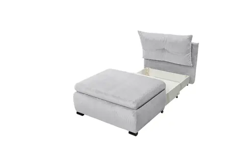 Schlafsofa - 1-Sitzer inkl. Schlaffunktion, Stoff, Hellgrau