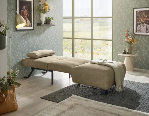 Faltsessel EBBY - ohne Armlehne inkl. Schlaffunktion, Stoff, Braun