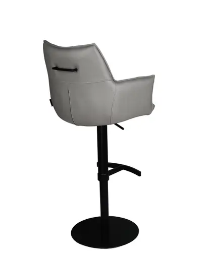 Barhocker MAKANA - drehbar, höhenverstellbar, Stoff, Hellgrau